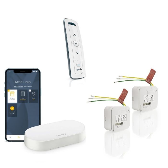 Iluminación connectada Somfy con receptor, mando y connectivity kit