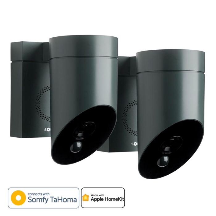 Pack de 2 cámaras de seguridad exterior compatibles con Apple HomeKit