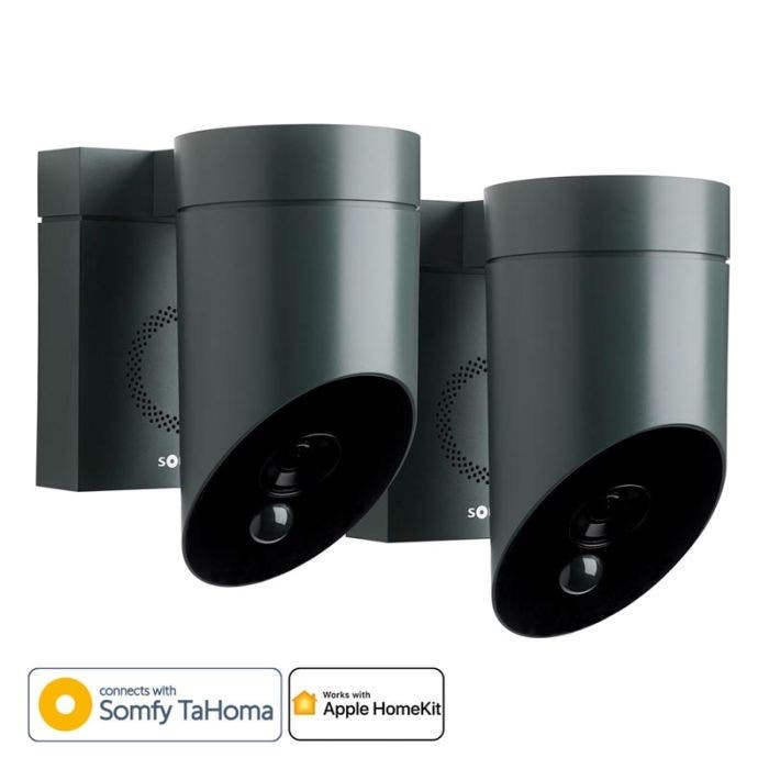 Pack de 2 cámaras de seguridad exterior compatibles con Apple HomeKit