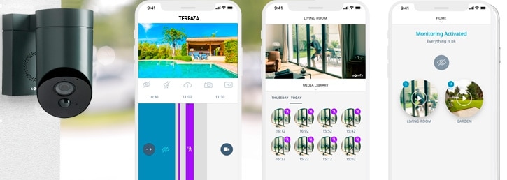 Vista pantallas de aplicación Somfy protect